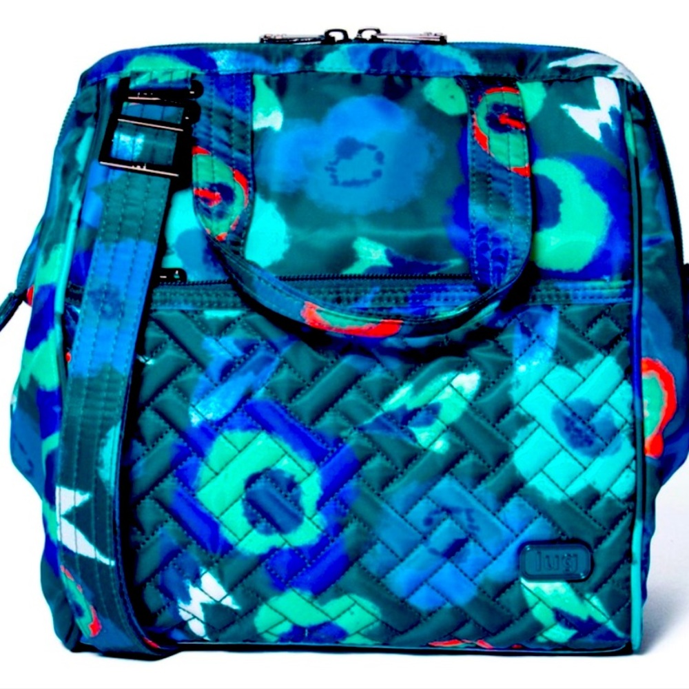 NWT: LUG CHEWY LUNCH TOTE -MYSTIC BLOOM FOREST LOOKS LIKE A HANDBAG NOT … - Picture 6 of 7